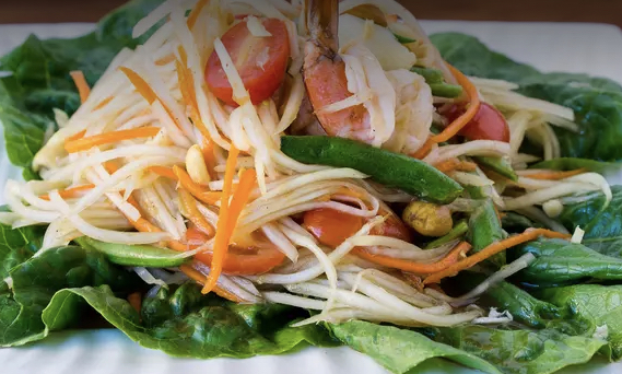 Order Papaya Salad food online from Arawan Thai Cuisine store, Sausalito on bringmethat.com