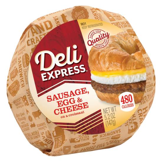 Order Deli Express Sausage, Egg & Cheese on a Croissant 5.2oz food online from Everyday Needs by Gopuff store, Las Vegas on bringmethat.com