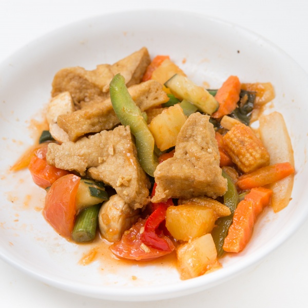Order V9. Vegetable Sweet and Sour (No Rice) food online from Dokbua Thai Kitchen store, Brookline on bringmethat.com