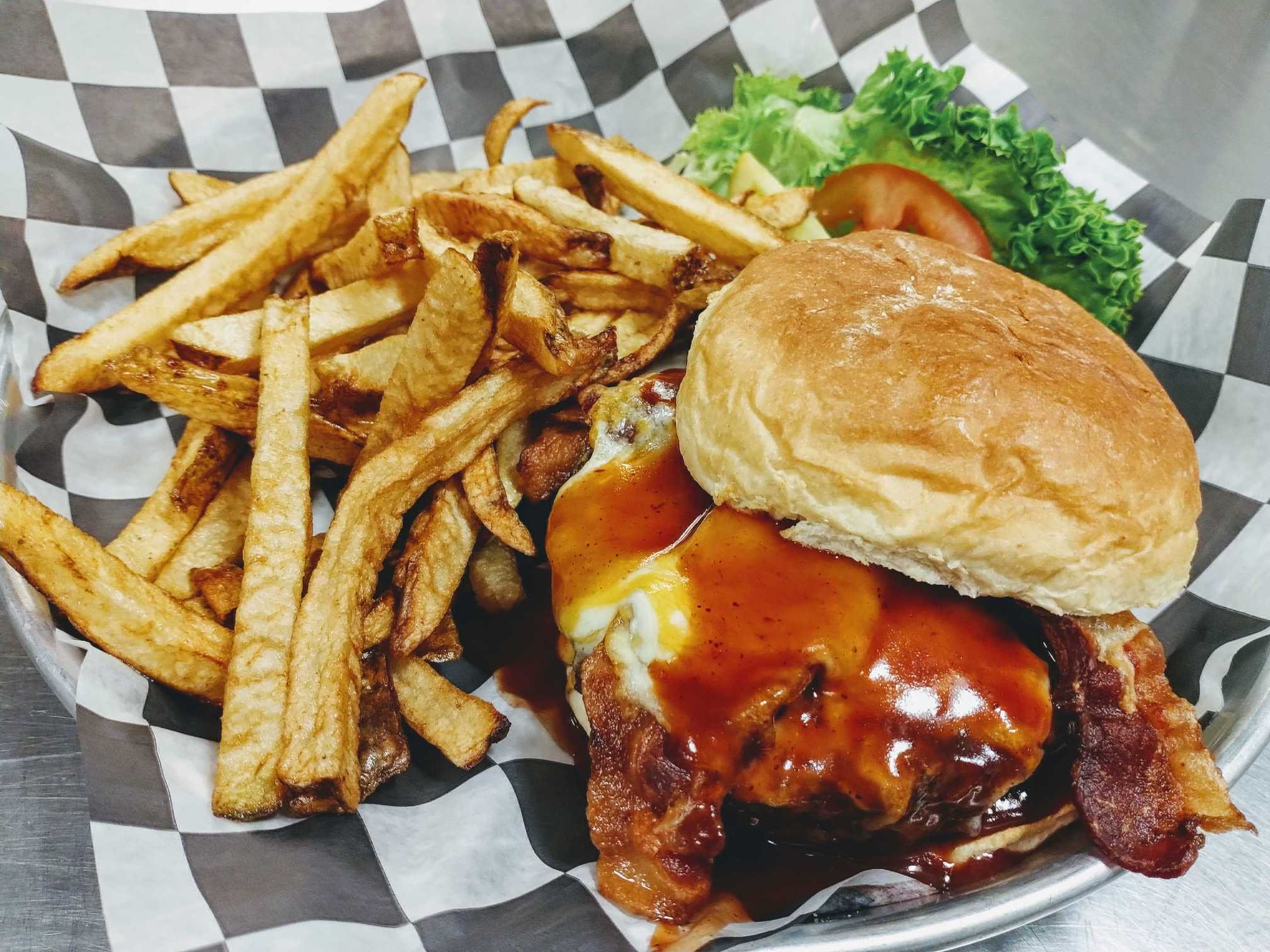Order The Morrison Burger food online from Mojo Pub -N- Grill store, Youngstown on bringmethat.com