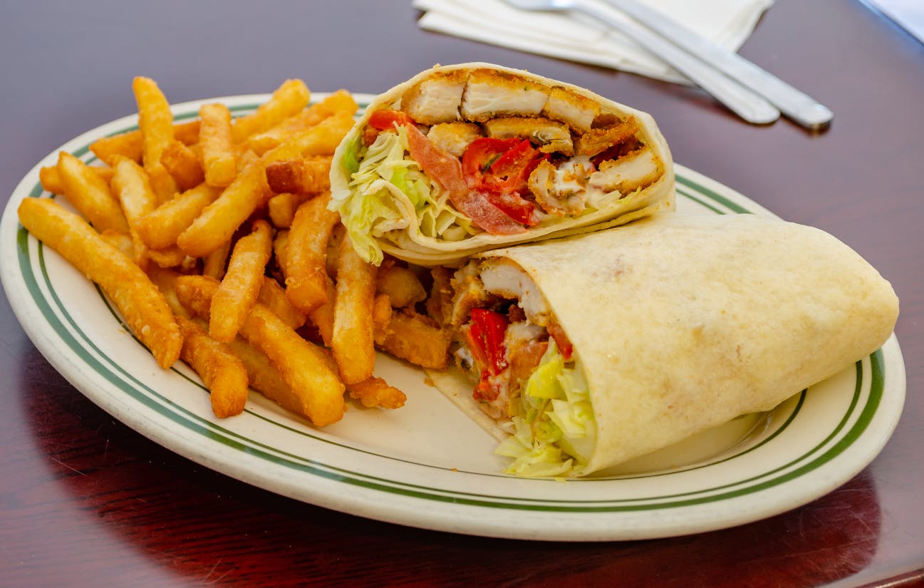 Order California Chicken Wrap - Wrap food online from Mulberry Street Pizza store, Newark on bringmethat.com