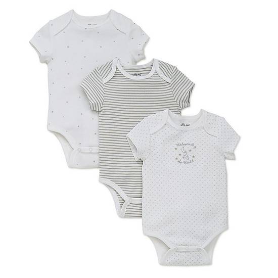 Order Little Me® Newborn Welcome to the World 3-Pack Bodysuit in White food online from Bed Bath & Beyond store, Lancaster on bringmethat.com