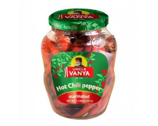 Order Uncle Vanya Hot Chili Pepper Marinated (11.99 Oz) food online from Nohadra Grocery store, Chicago on bringmethat.com