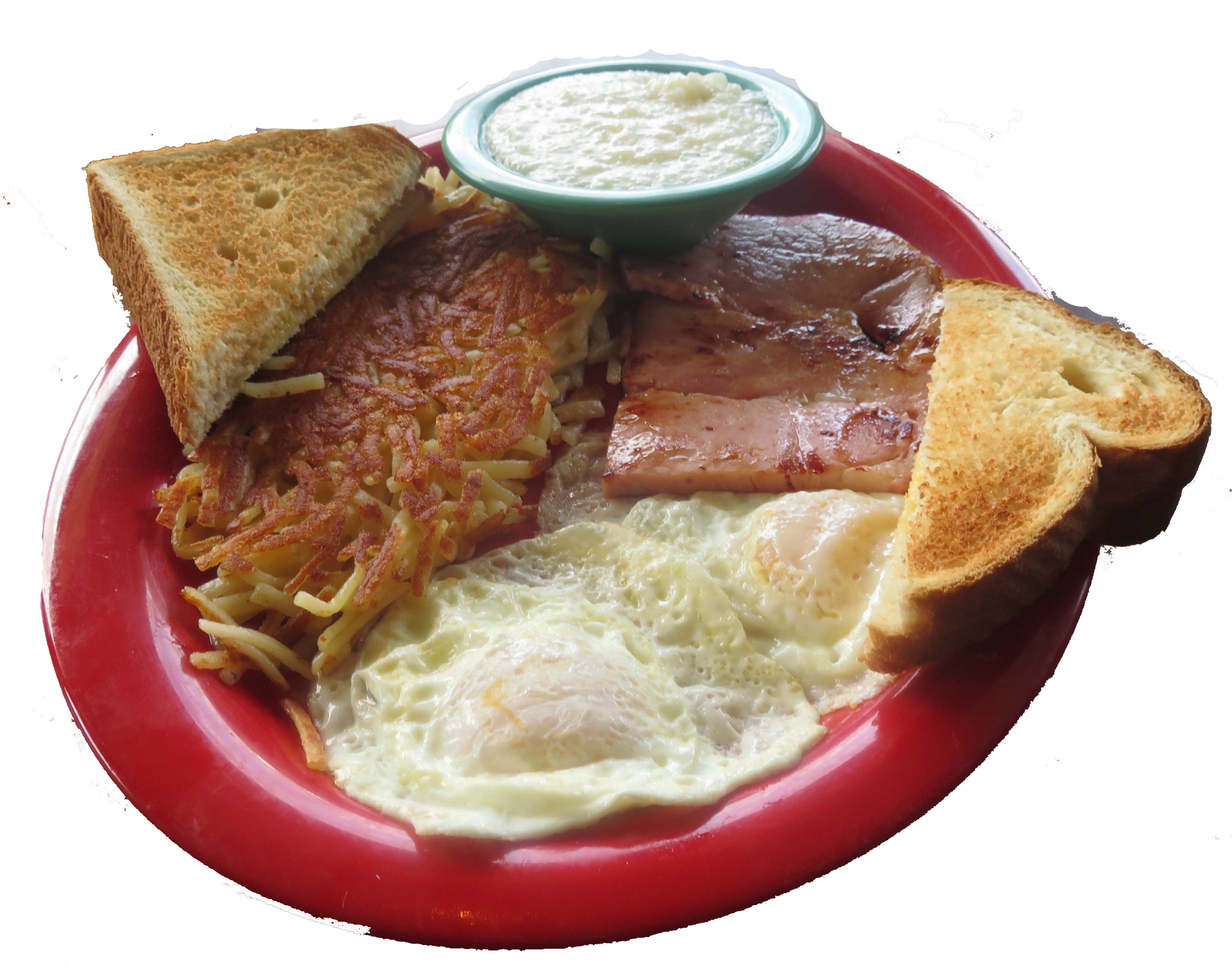 Order 2 Eggs Plate with City Ham food online from Carolina's Diner store, Greensboro on bringmethat.com