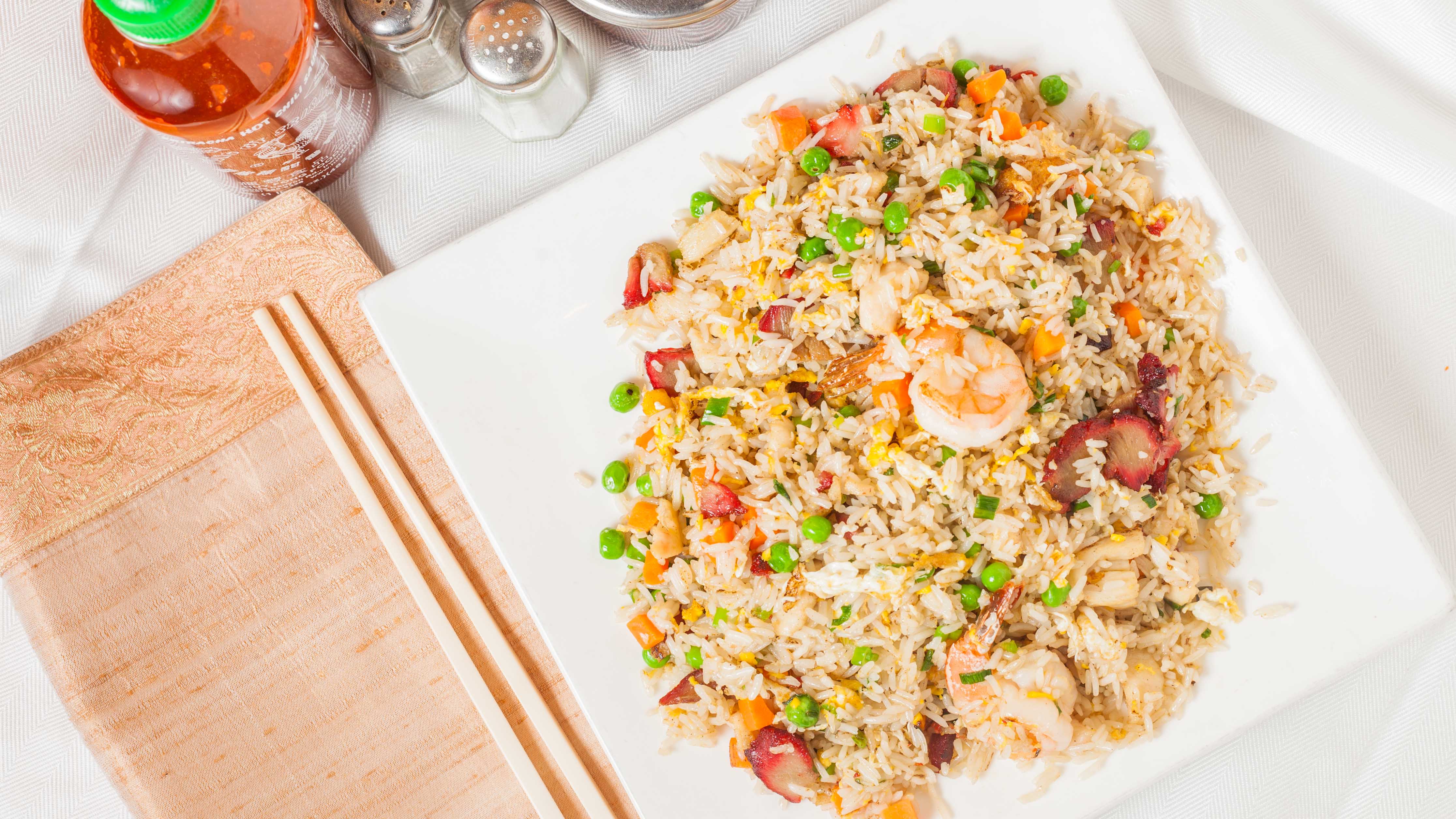 Order Shrimp Fried Rice 虾仁炒饭 food online from Ume Chinese Food store, San Jose on bringmethat.com