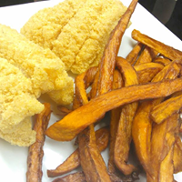 Order Fried Fish and Sweet Potato Fries. food online from Allie B Cozy Kitchen store, Albany on bringmethat.com