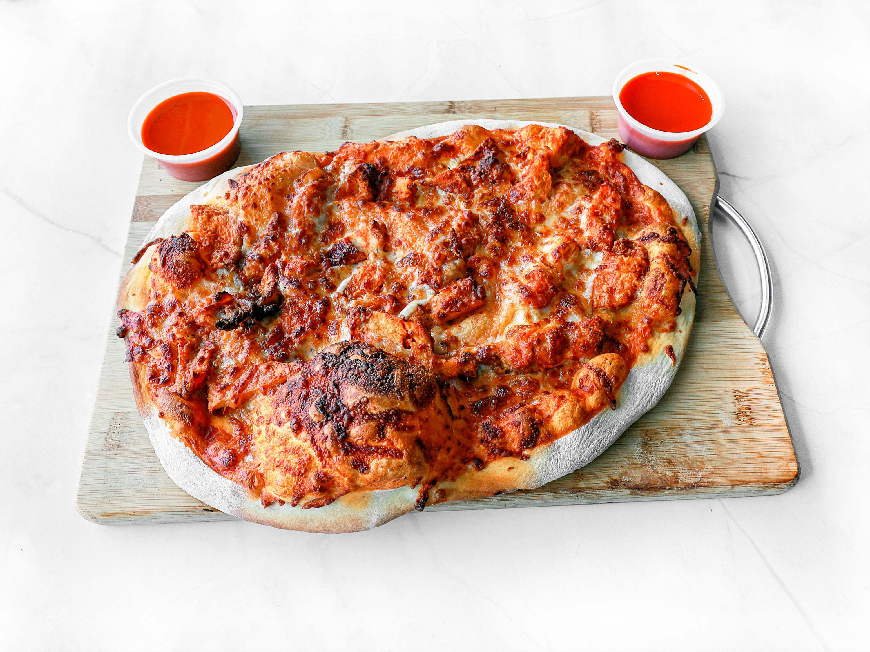 Order 16" Buffalo Chicken Pizza  food online from Roma Cafe store, Worth on bringmethat.com
