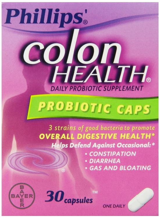 Order Phillips' Colon Health Probiotic Caps Capsules 30 capsules (30 ct) food online from Rite Aid store, PITTSBURGH on bringmethat.com