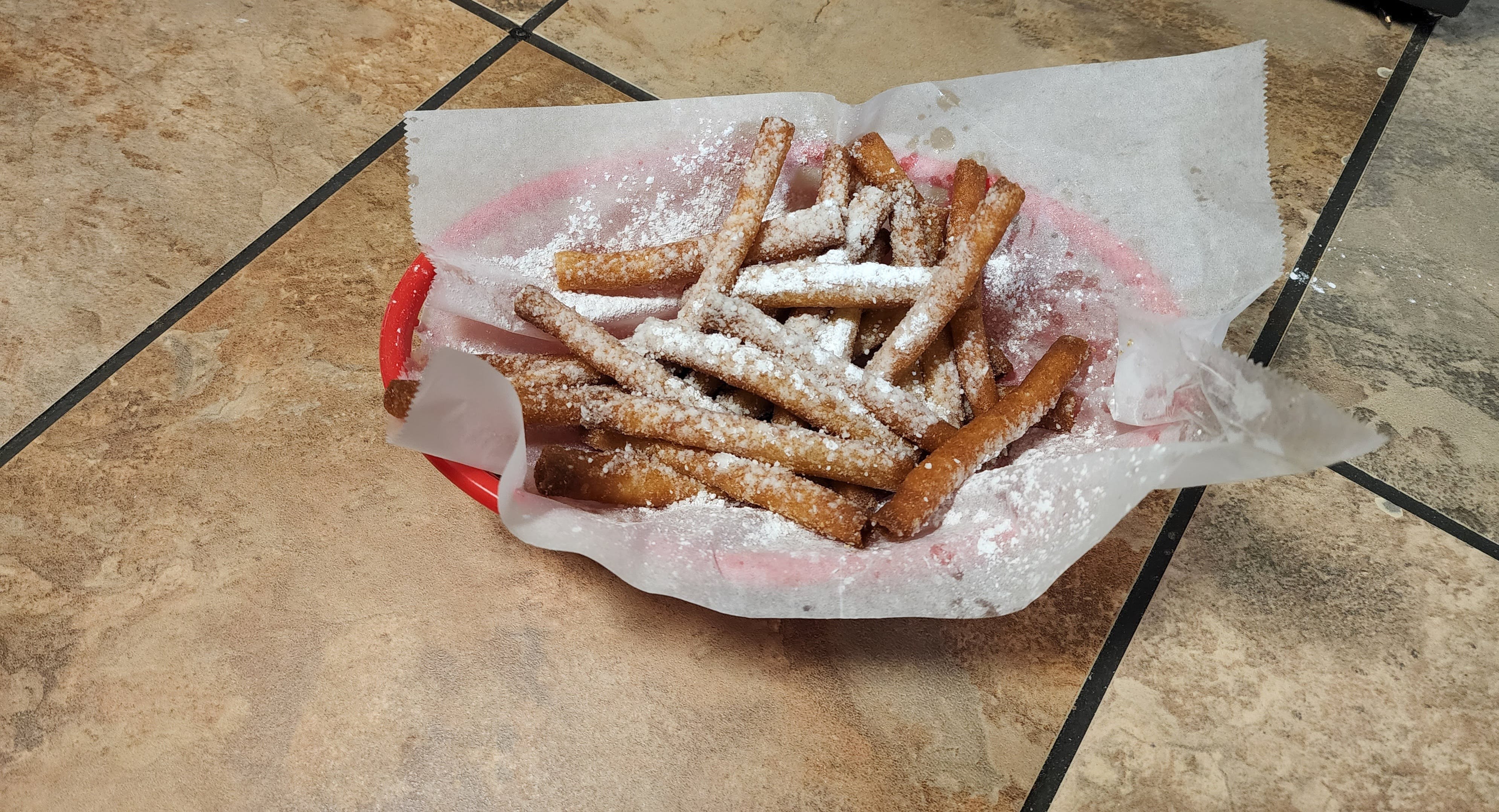 Order Funnel Cake Fries - Appetizer food online from Roma Pizza store, Hellertown on bringmethat.com