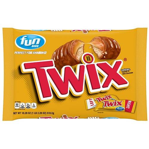 Order Twix Fun Size Caramel Chocolate Cookie Halloween Candy Bars - 18.28 oz food online from Walgreens store, Loudonville on bringmethat.com