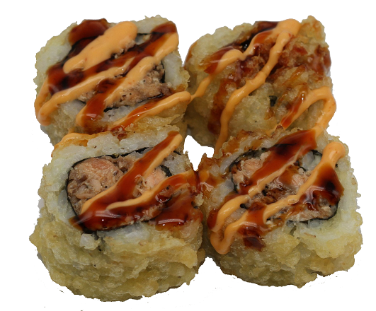 Order Fried Salmon Roll ( 4 pc ) food online from Oishii Sushi store, Springfield on bringmethat.com