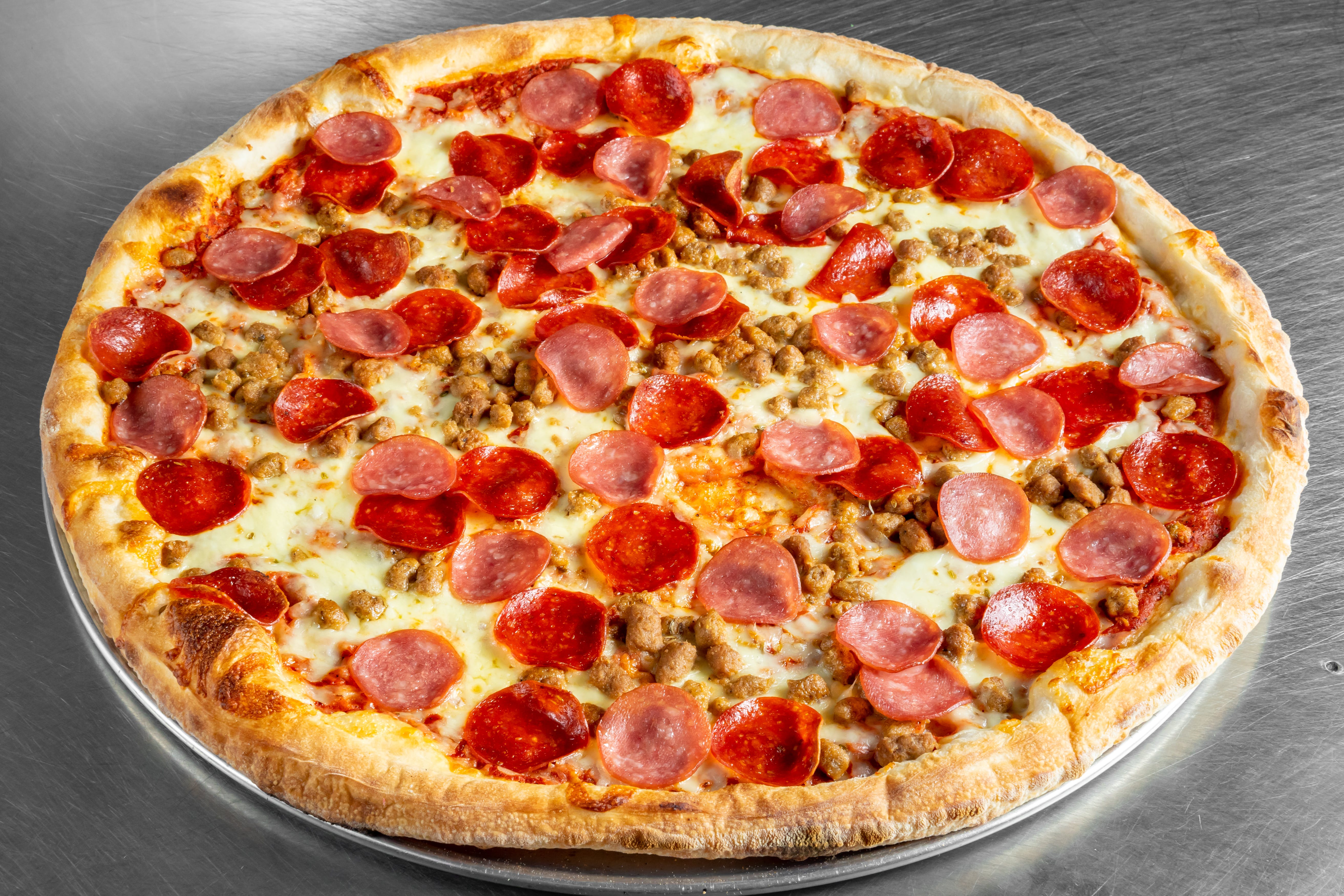 Order Meat Lover's Pizza - Medium 14'' (8 Slices) food online from Joe's Pizza Pasta & Subs store, Justin on bringmethat.com