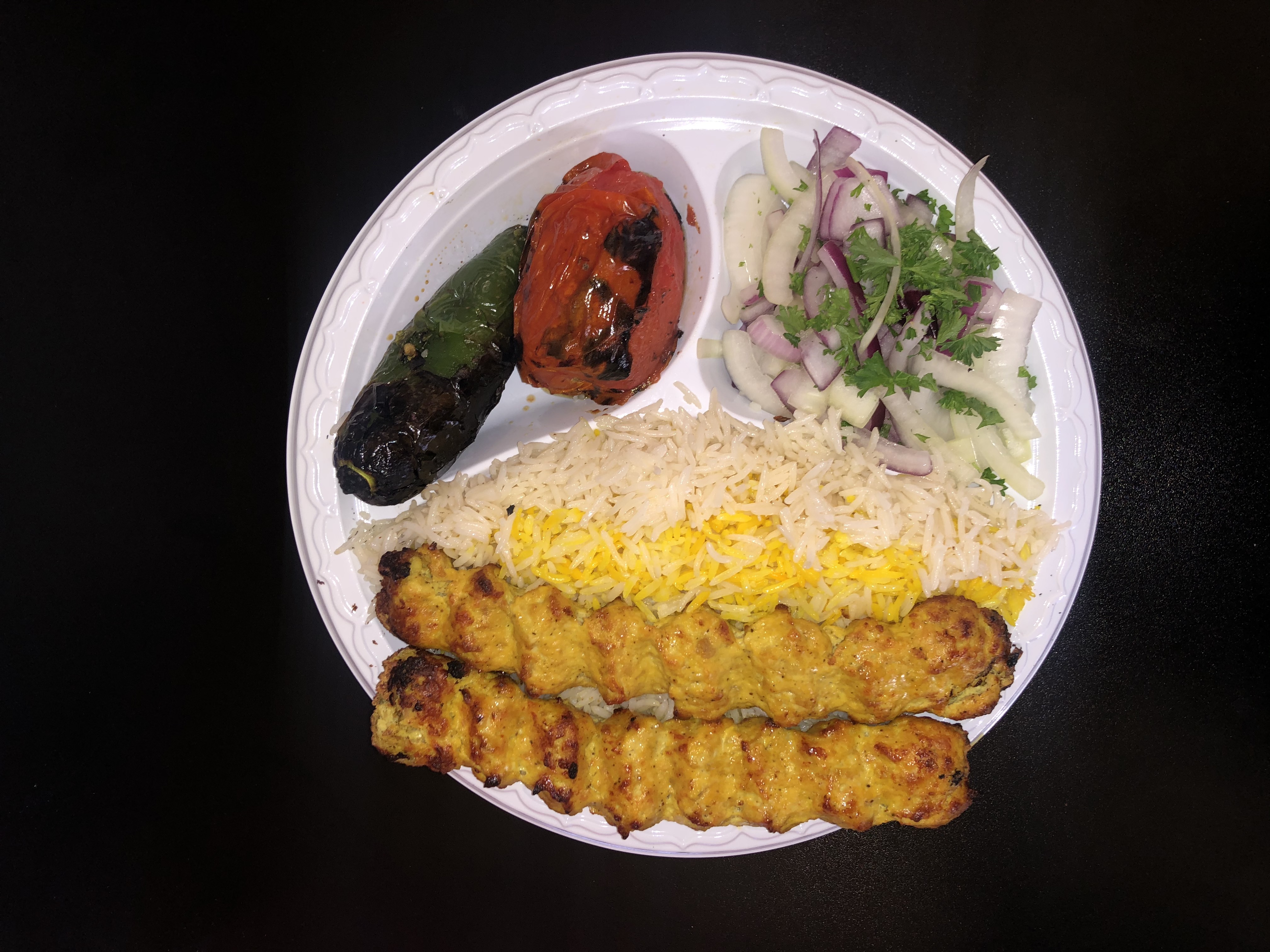 Order 3. Chicken Lule with Rice food online from Dream Kabob House store, Los Angeles on bringmethat.com