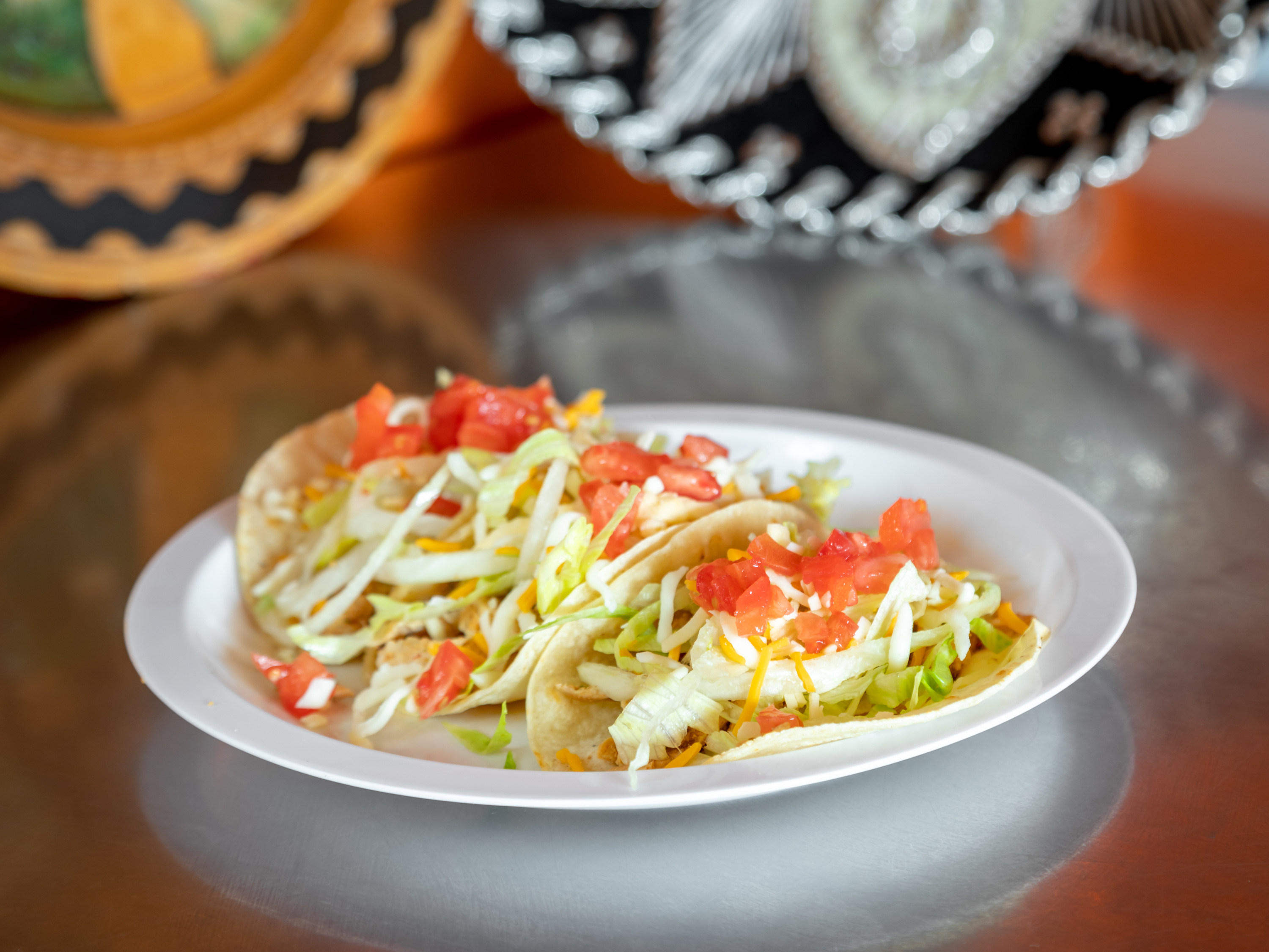 Order Pulled Chicken Taco food online from Mi Ranchito Tex-Mex store, Westfield on bringmethat.com