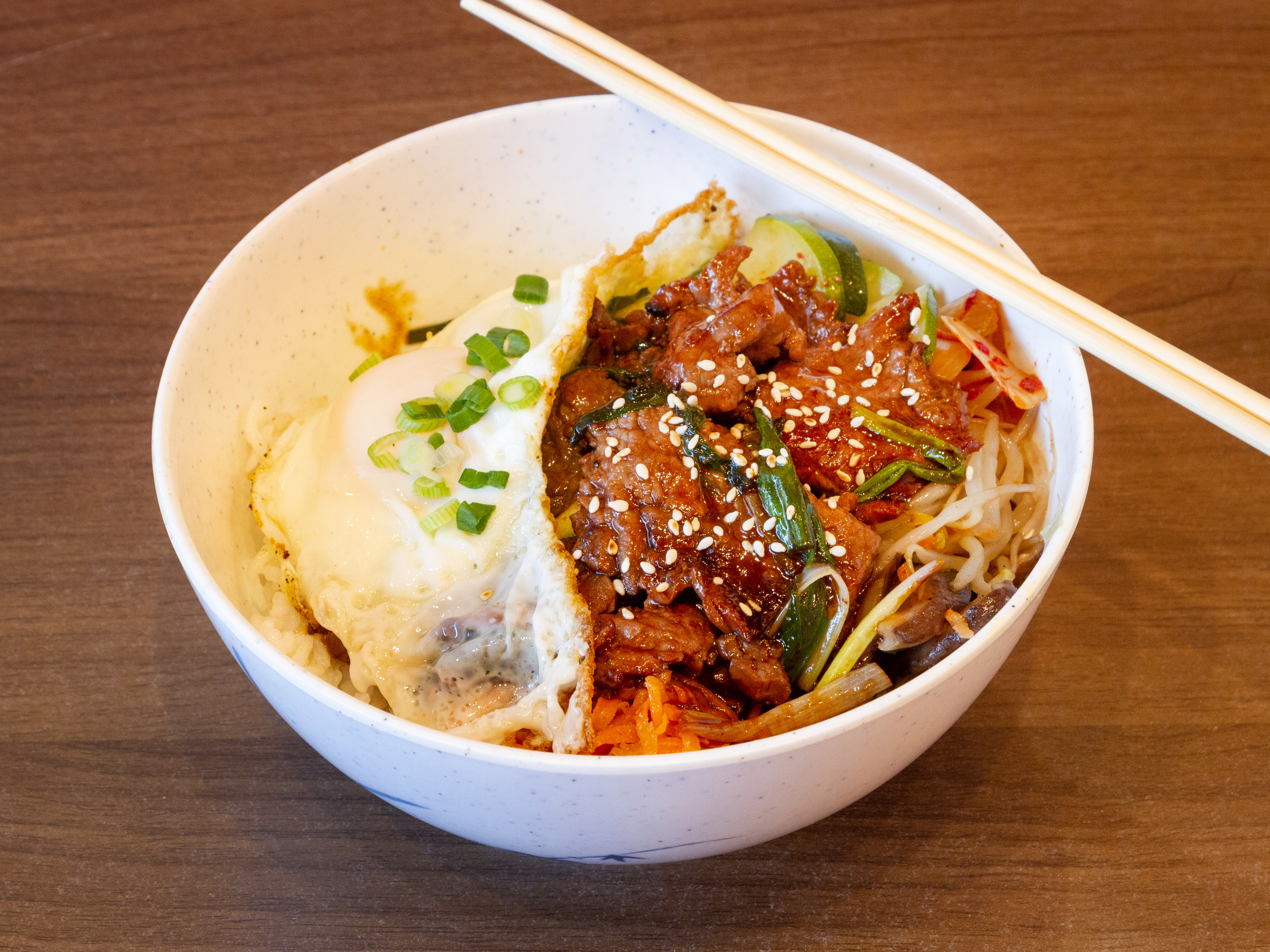 Order Korean Bibimbap Beef Bowl food online from Jumbowl store, Brookline on bringmethat.com