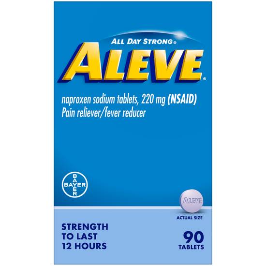 Order Aleve Pain Relief Naproxen Sodium Tablets 220 mg (90 ct) food online from Rite Aid store, PITTSBURGH on bringmethat.com