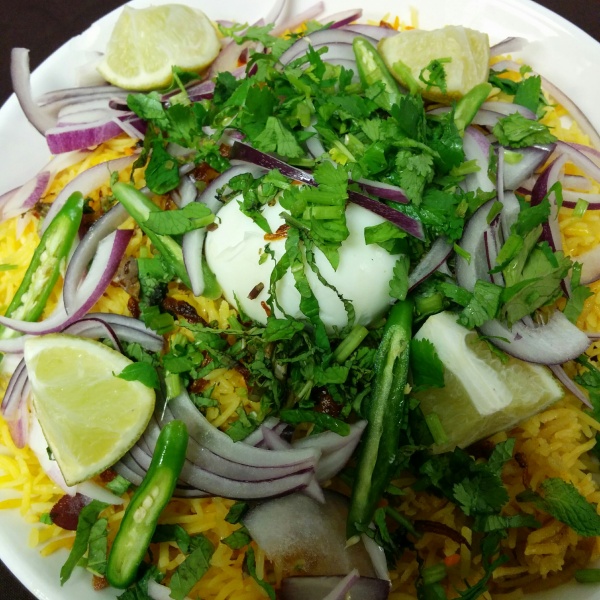 Order 3. Hyderabadi Chicken Dum Biryani food online from Vaibhav store, Jersey City on bringmethat.com