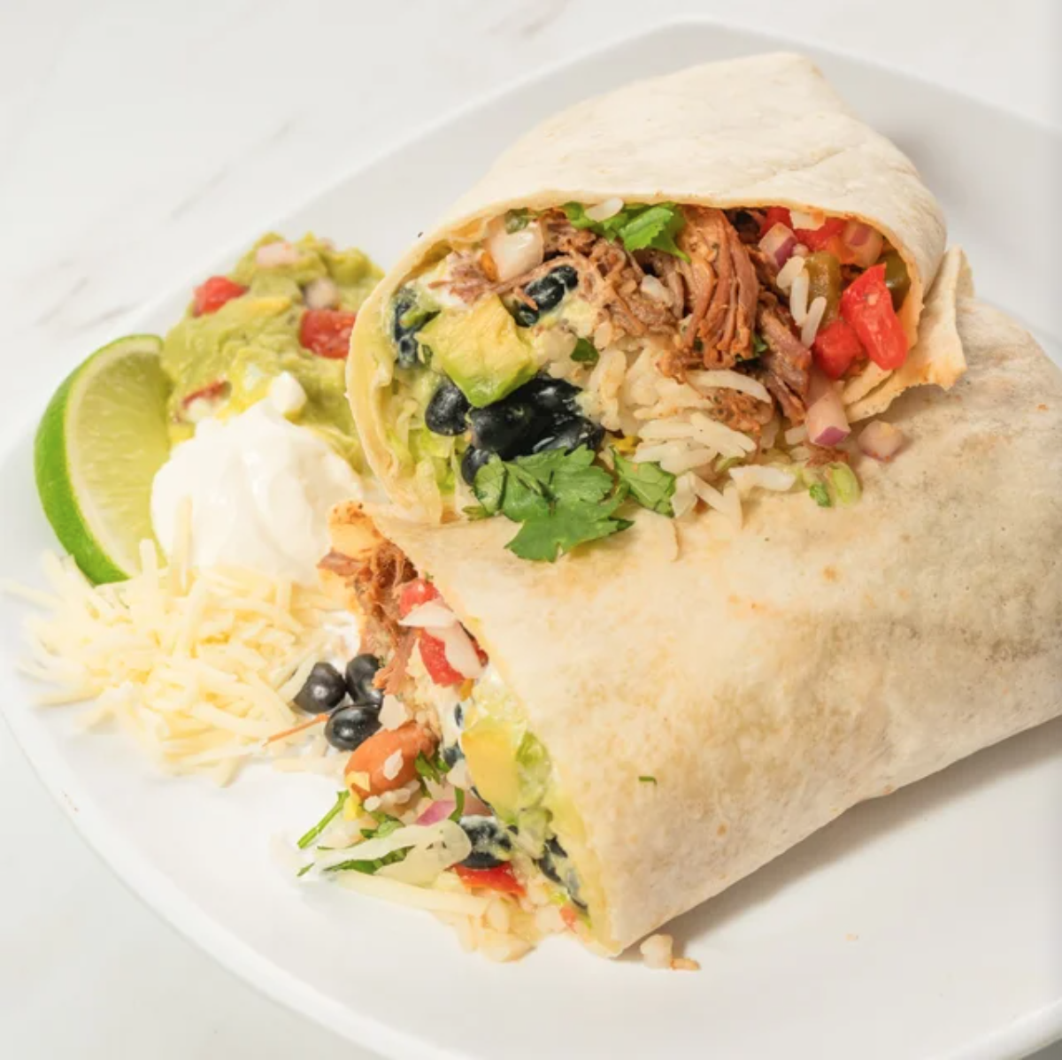 Order Arriba Barbacoa Beef Burrito food online from Arriba Mexican Grill store, Austin on bringmethat.com