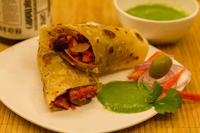 Order Chicken Frankie-Kati roll food online from Cosmos Indian Store & Cafe store, Lawrence on bringmethat.com