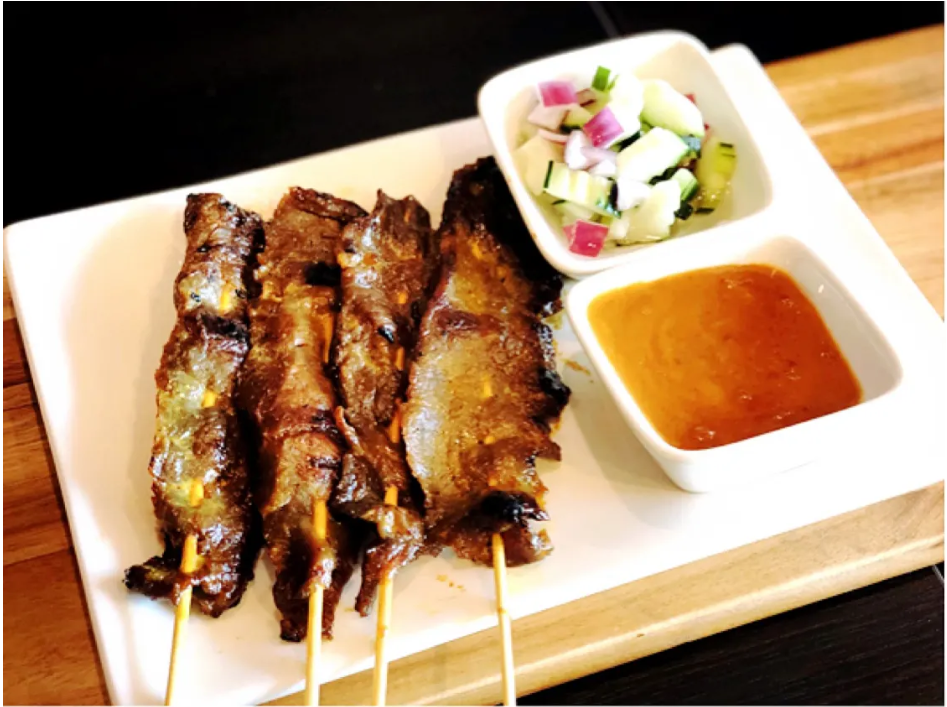 Order 4. Beef Satay food online from Am Thai Fusion Cuisine store, Anaheim on bringmethat.com