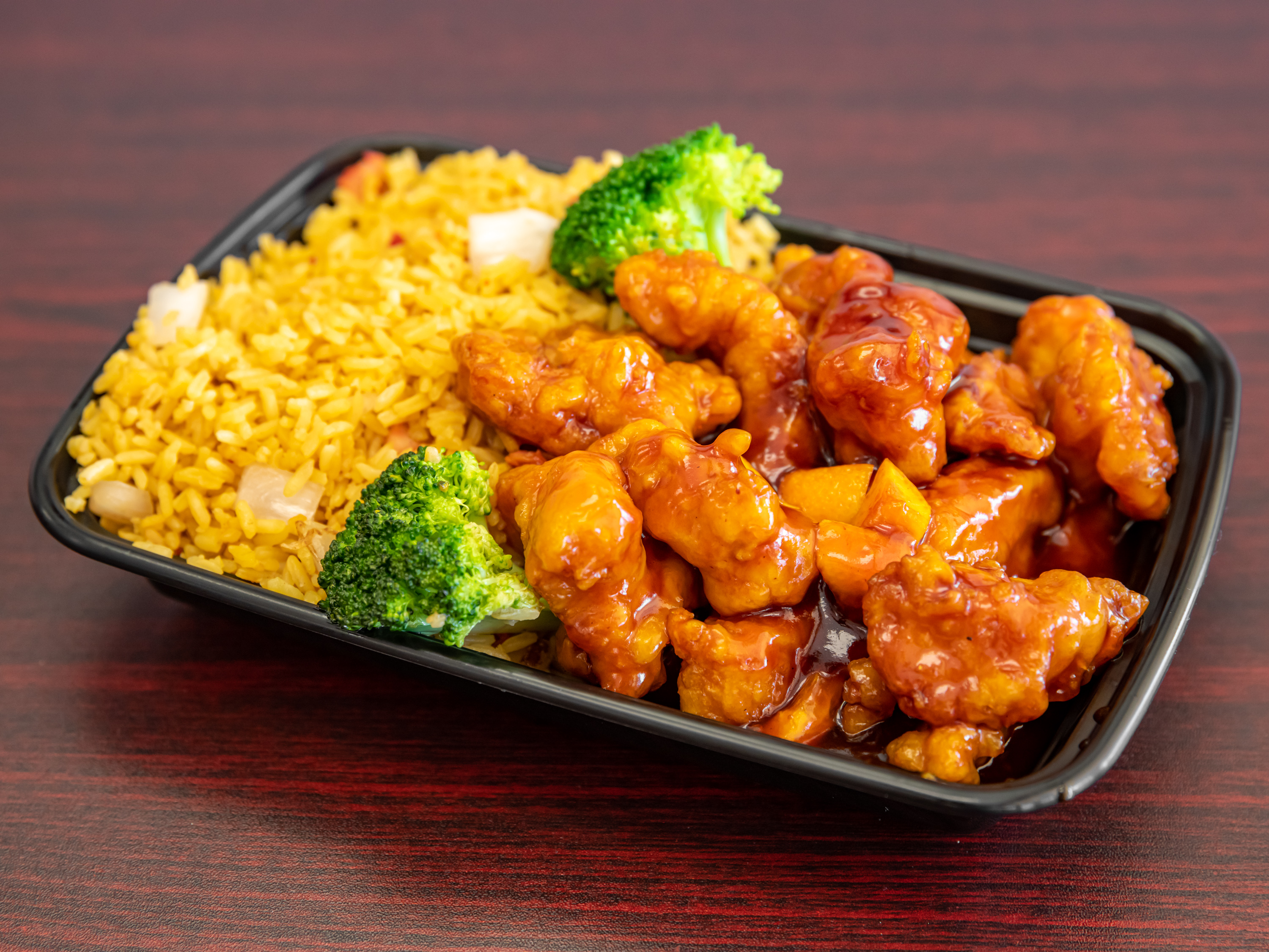 Order SP2. Chicken with Orange Flavor food online from China King Chinese Restaurant store, Royal Palm Beach on bringmethat.com