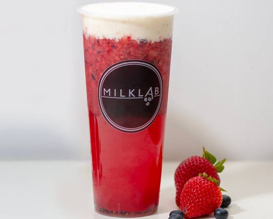 Order Jasmine Tea - Strawberry Milk Cap Tea (Large) food online from MILKLAB store, Durham on bringmethat.com