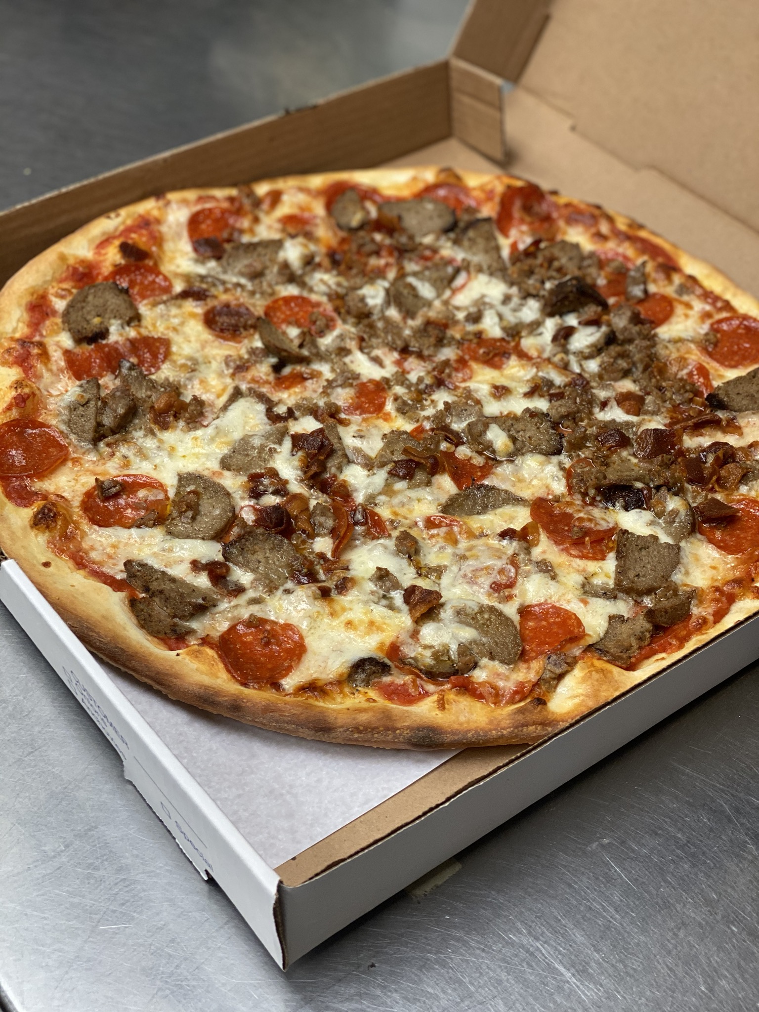 Order Meat Lover's Pizza food online from Al Dente Pizzeria & Restaurant store, Rye on bringmethat.com