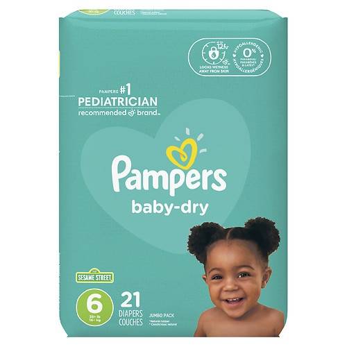 Order Pampers Baby Dry Diapers Size 6 - 21.0 ea food online from Walgreens store, Virginia Beach on bringmethat.com