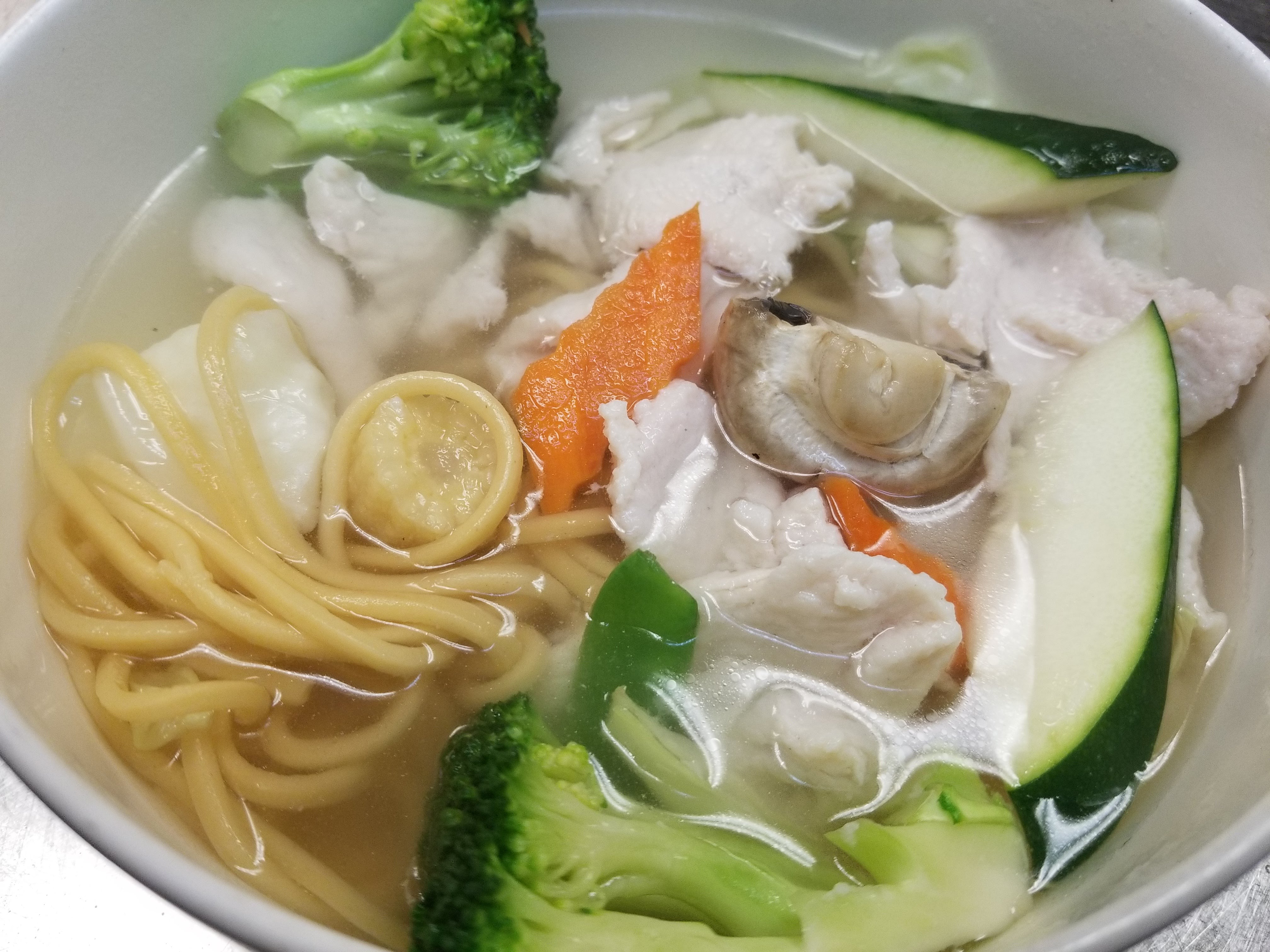 Order 9. Chicken Noodle Soup food online from Jasmine Garden Chinese restaurant store, Riverside on bringmethat.com
