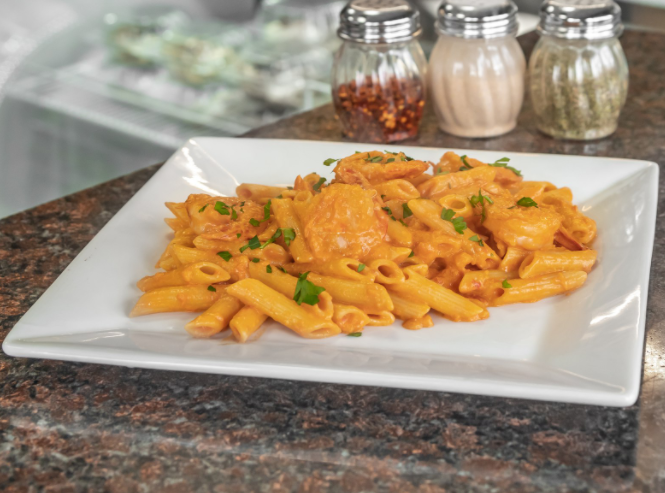Order Pasta with Vodka Sauce and Shrimp food online from Rocco Pizza III store, Brooklyn on bringmethat.com