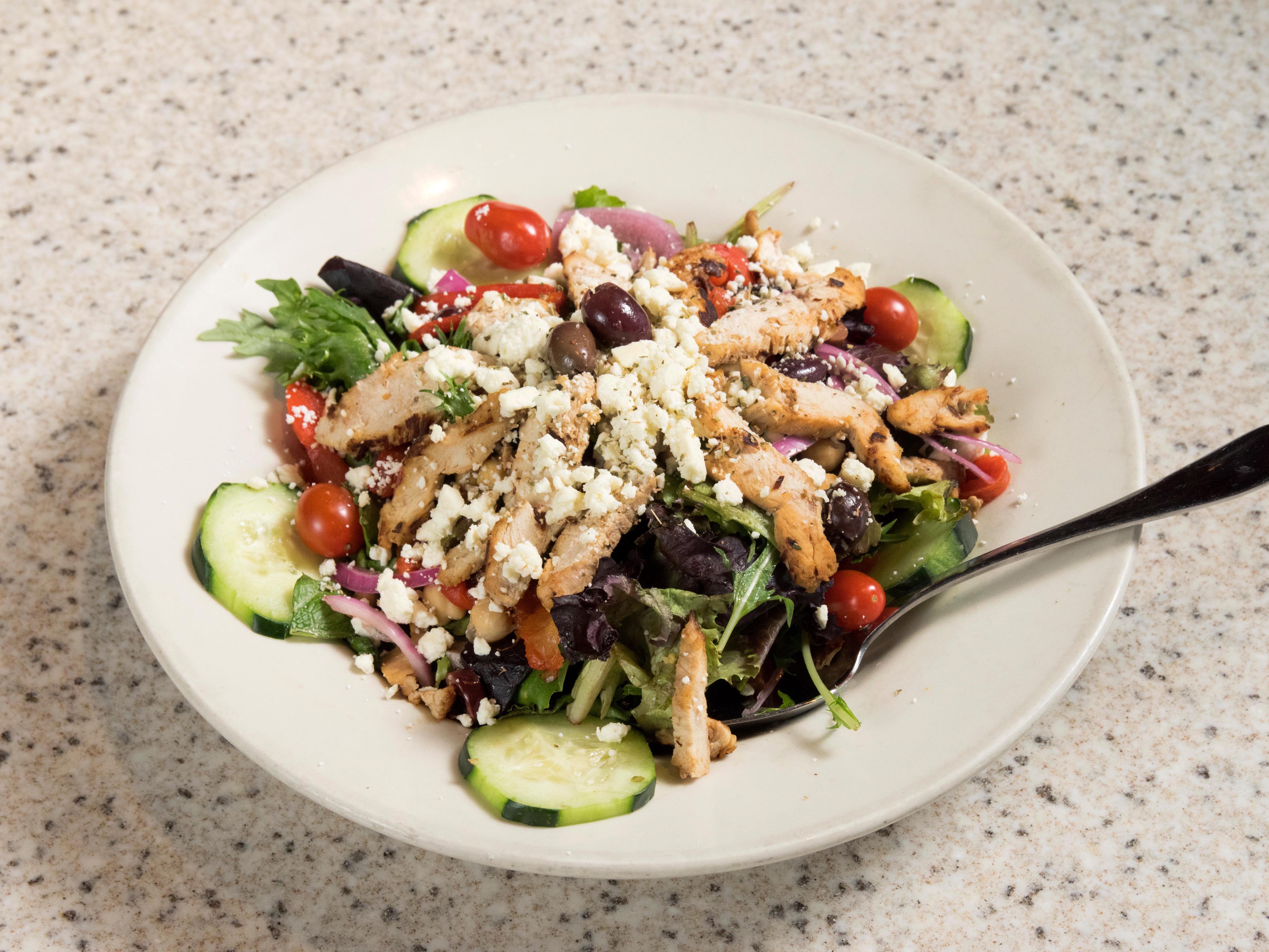 Order Mediterranean Delight Salad food online from Oggi's Pizza and Brewing Co. - Apple Valley store, Apple Valley on bringmethat.com