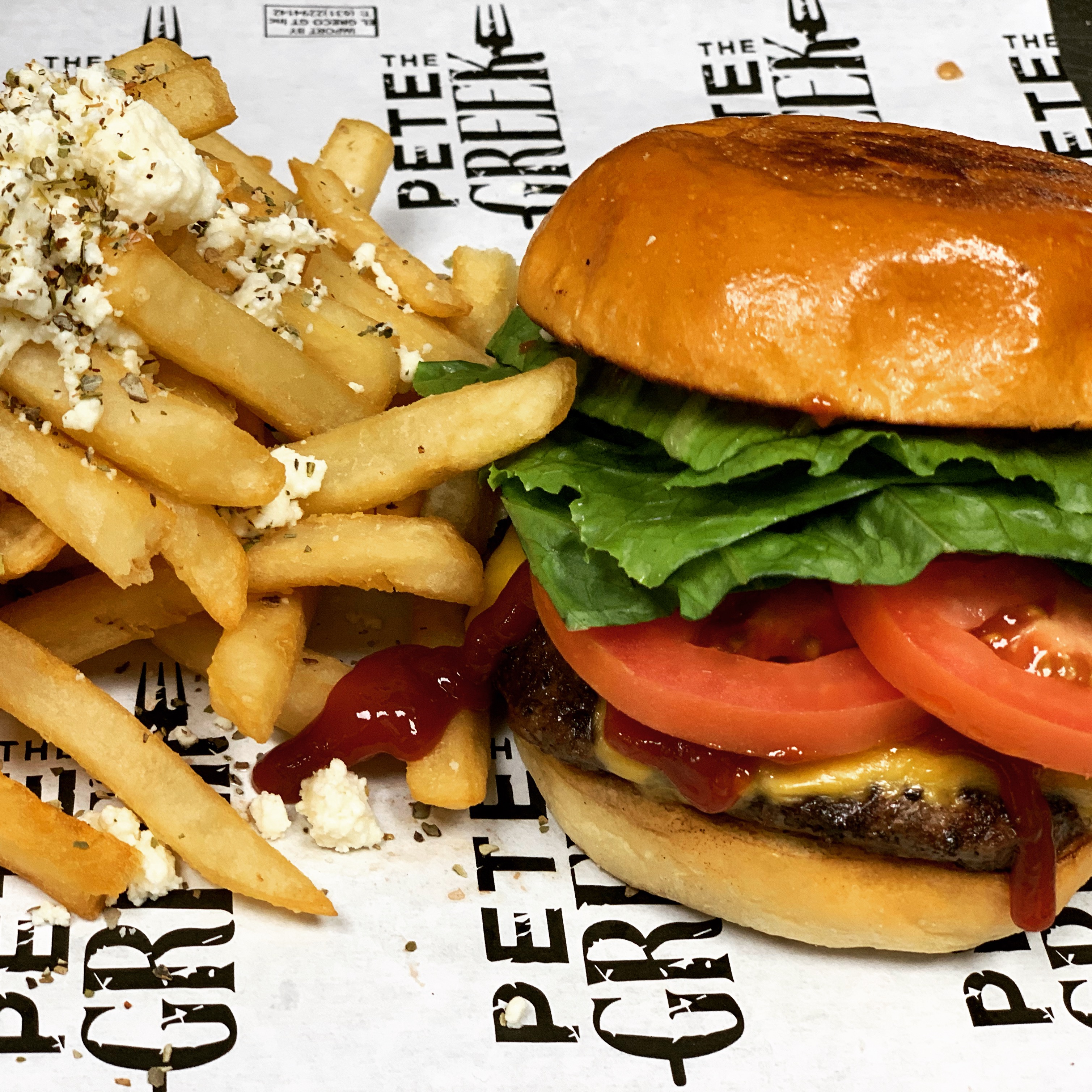 Order Cheese Burger food online from Pete The Greek store, Old Bethpage on bringmethat.com
