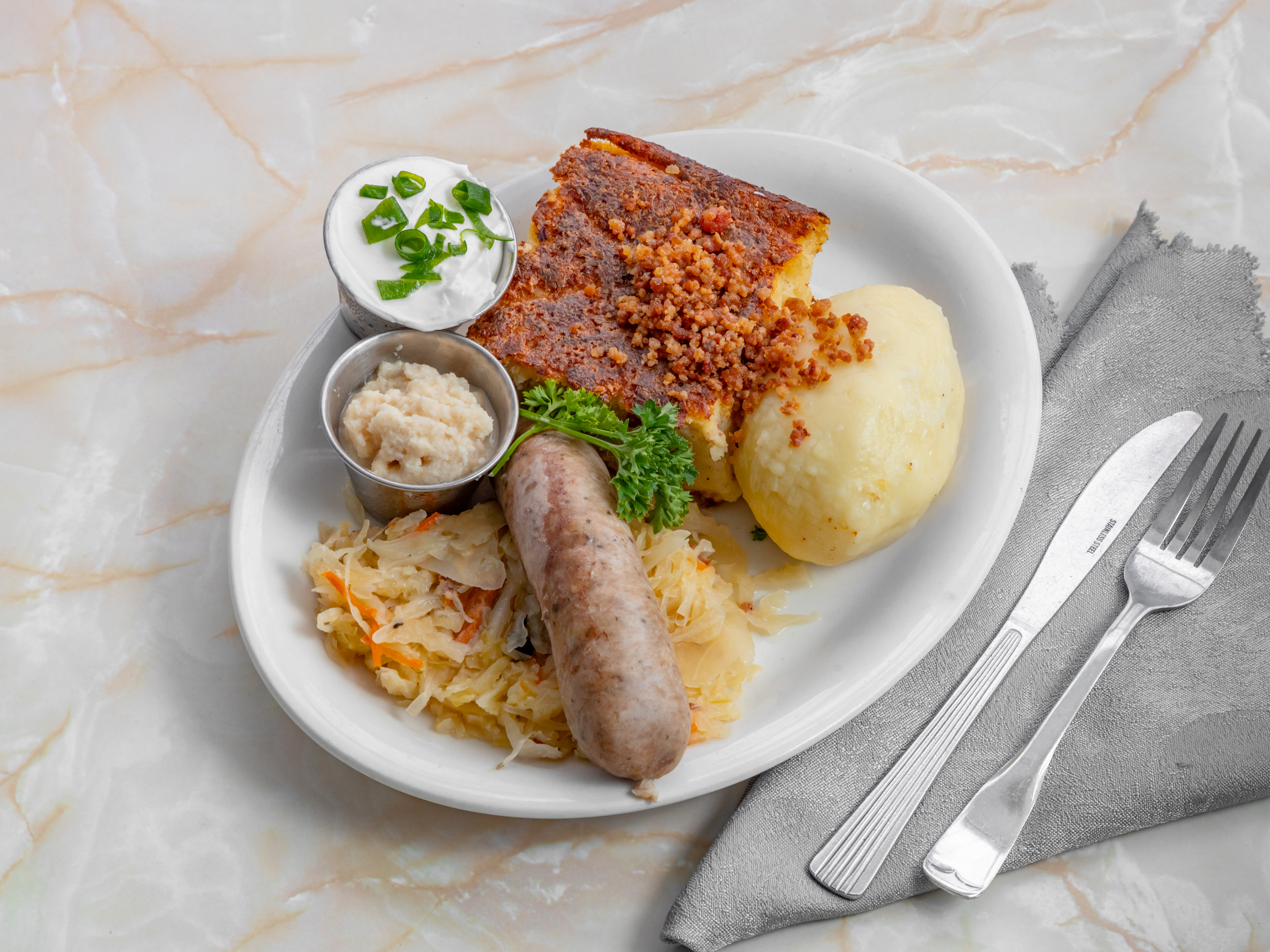 Order Lithuanian Combination Plate food online from Mabenka Restaurant store, Burbank on bringmethat.com