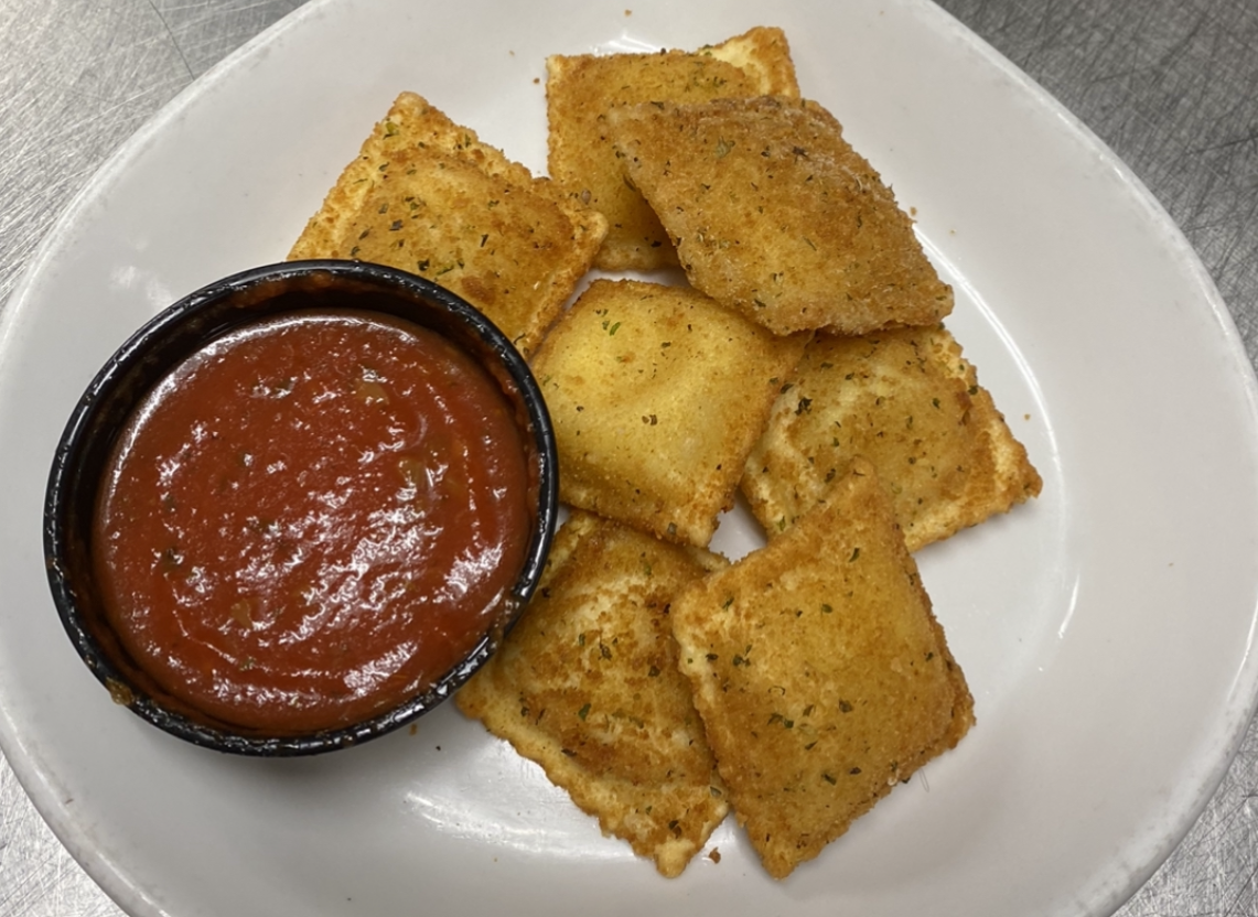 Order 4-Cheese Breaded Ravioli food online from Beggars Pizza store, Blue Island on bringmethat.com