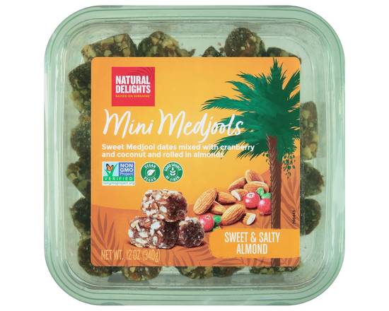 Order Natural Delights · Mini Medjools with Cranberry Coconut & Almonds (12 oz) food online from Safeway store, Concord on bringmethat.com