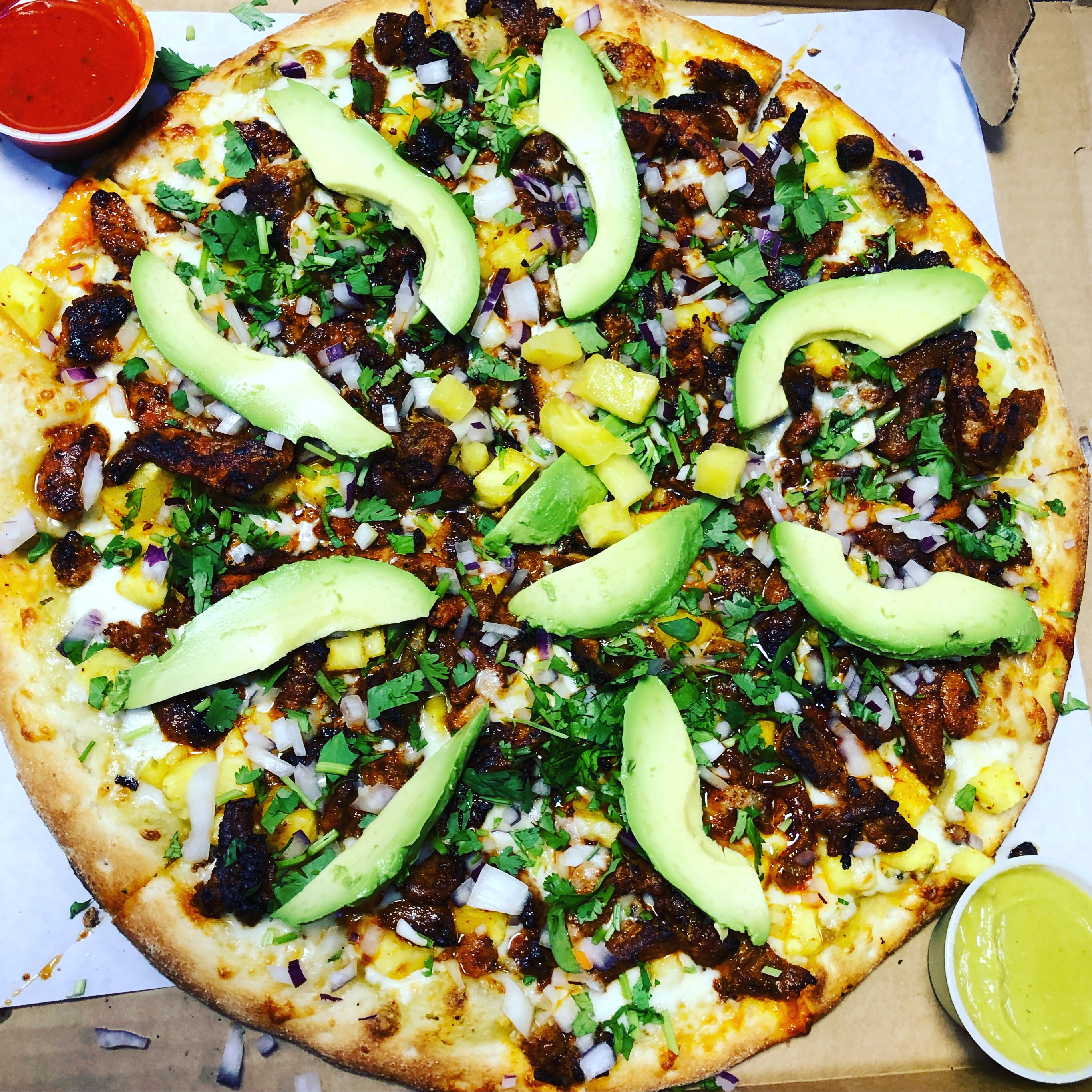 Order Al Pastor Pizza food online from Chiquita Pizzeria store, Philadelphia on bringmethat.com