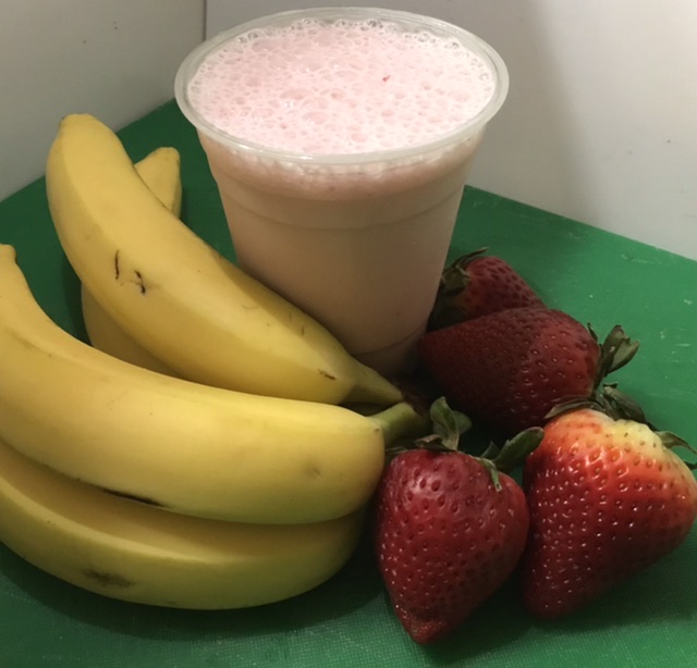 Order #1 Strawberry/ Banana Milkshake food online from El Papayon store, Ontario on bringmethat.com