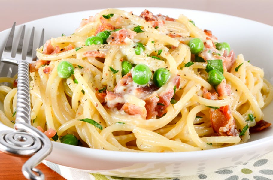 Order Spaghetti Carbonara - Pasta food online from Brother Bruno Pizza store, Washingtonville on bringmethat.com
