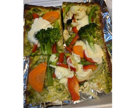 Order Fresh Veggie Flat Bread food online from High Street Caffe store, West Chester on bringmethat.com