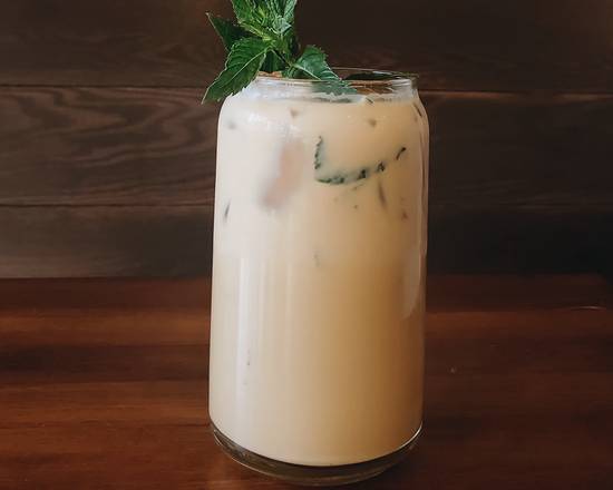 Order Muddled Mint Iced Latte food online from Corridor Coffee store, Grand Rapids on bringmethat.com