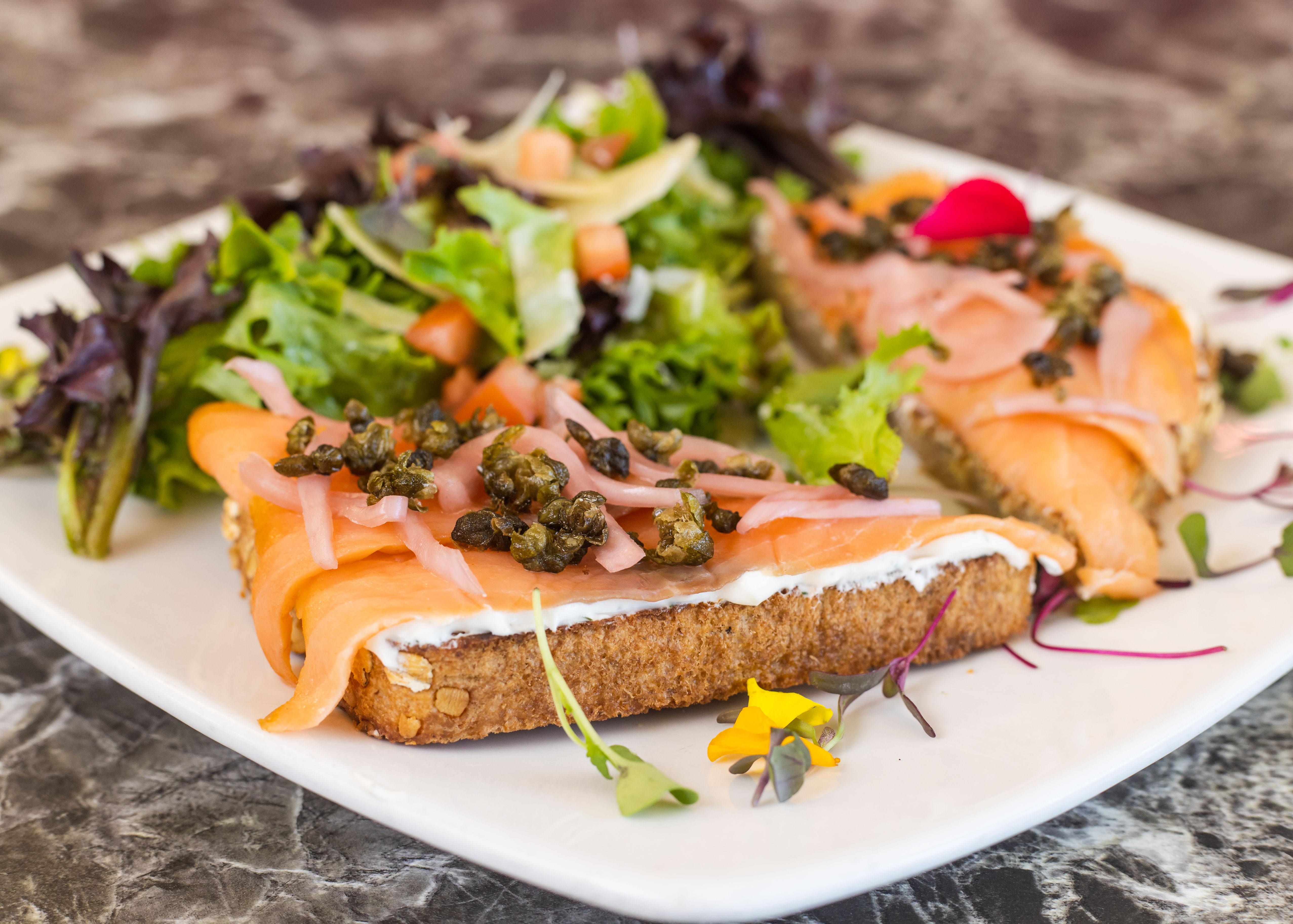 Order Smoked Salmon Toast food online from Rendez Vous store, Corona Del Mar on bringmethat.com