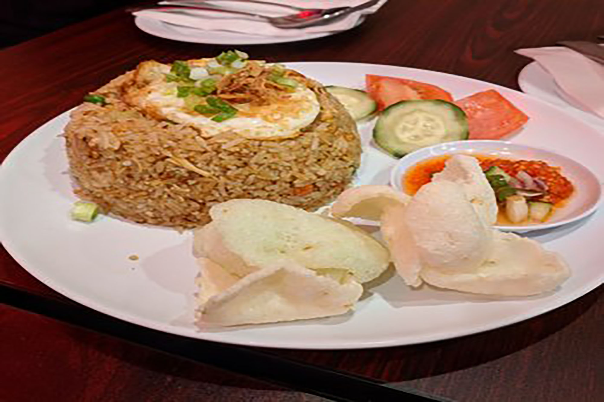Order Nasi Goreng Ikan Asin / Salty Fish Fried Rice food online from Awang Kitchen store, Elmhurst on bringmethat.com