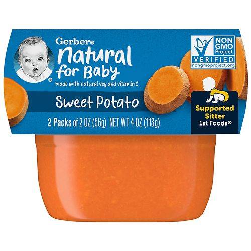 Order Gerber Natural Baby Food Sweet Potato - 2.0 oz x 2 pack food online from Walgreens store, Brookhaven on bringmethat.com