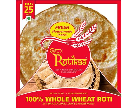 Order Big Whole Wheat Roti FAMILY PACK (RED BAG) (25 pcs) food online from New Rotikaa Foods store, Iselin on bringmethat.com