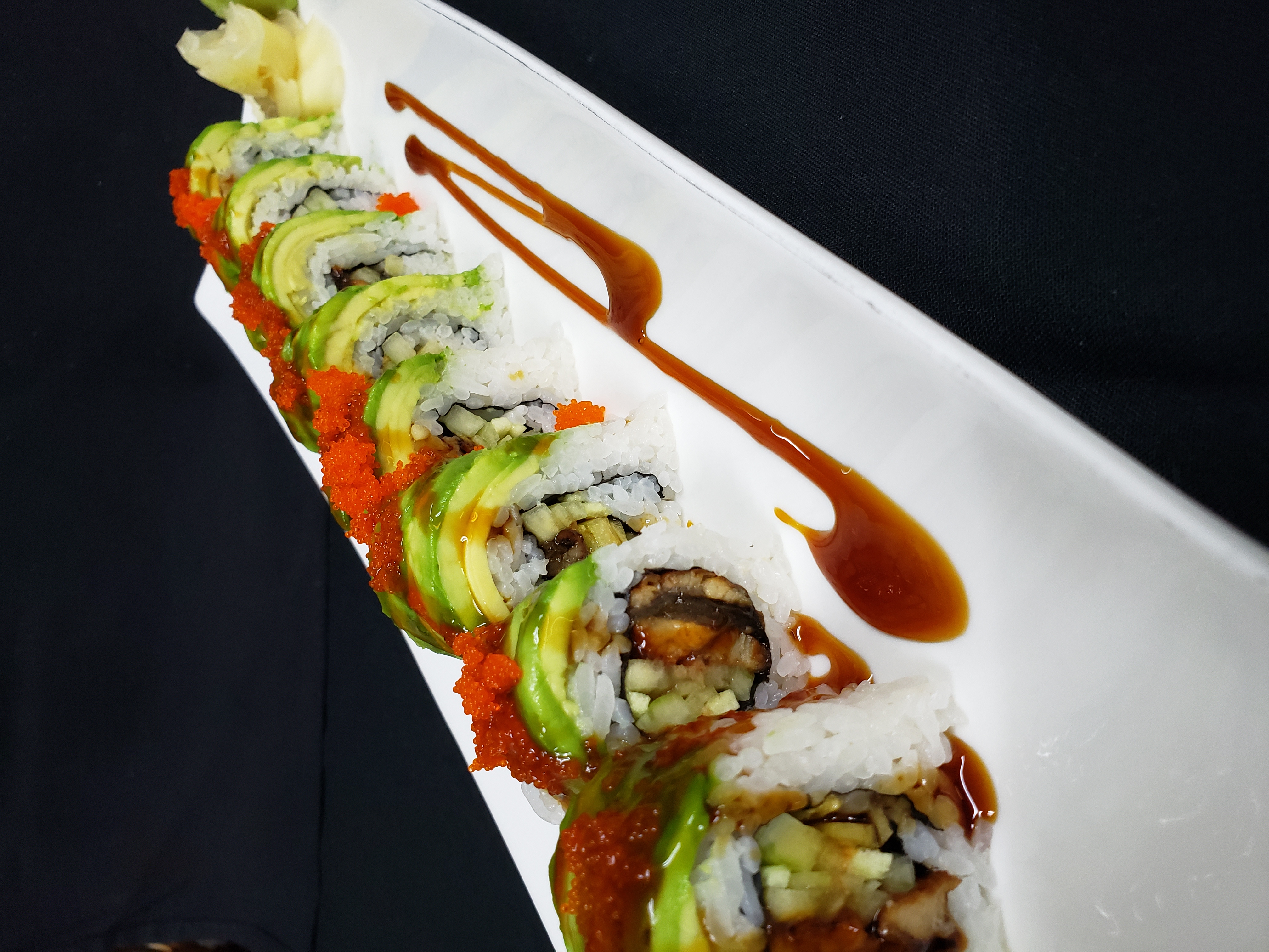 Order Dragon Roll food online from Sushishima Japanese Restaurant store, San Antonio on bringmethat.com