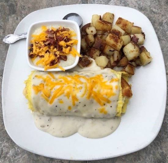 Order Biscuit & Gravy Omelette food online from Jimmy's Egg store, Bixby on bringmethat.com
