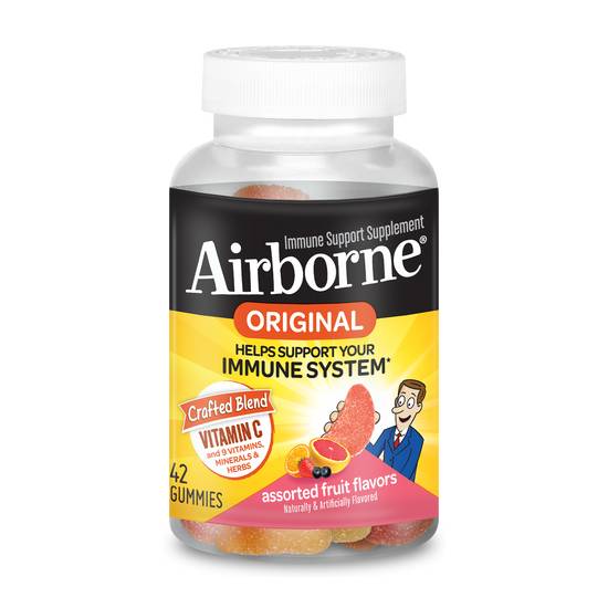 Order Airborne Immune Support Supplement Assorted Fruit Gummies (42 ct) food online from Rite Aid store, CONCORD on bringmethat.com