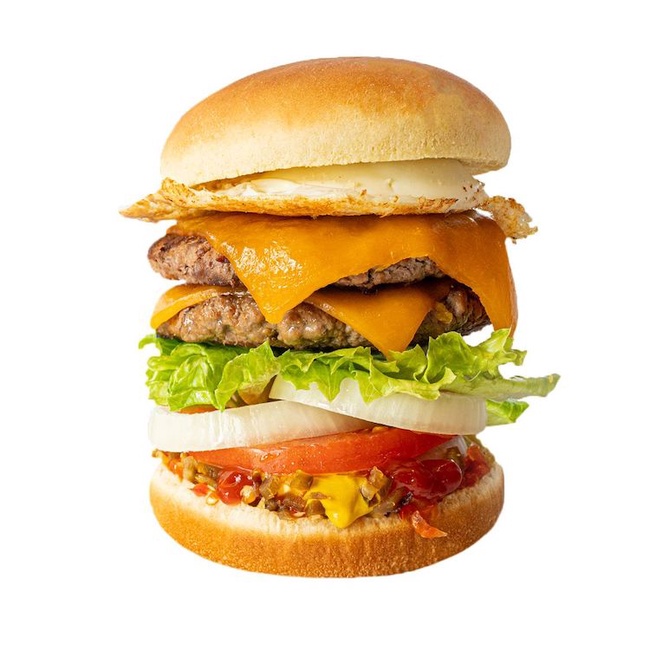 Order Double 100% Grass-Fed Organic Beef Burger food online from Elevation Burger store, Falls Church on bringmethat.com