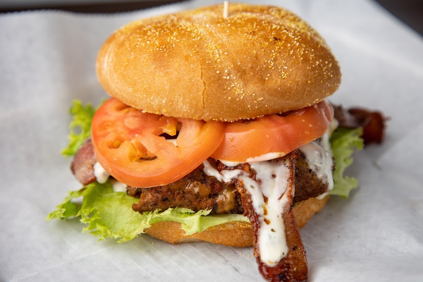 Order Bacon Cheddar Ranch Burger food online from Lazy Bulldog Bistro store, Roanoke on bringmethat.com