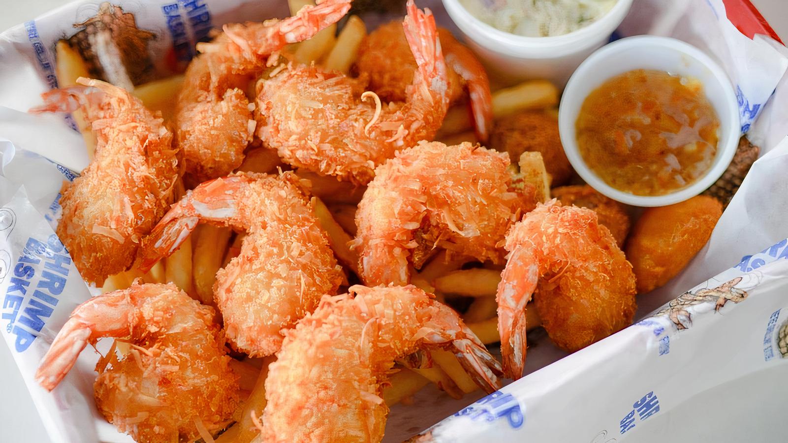 Order  Fried Shrimp Basket (8) food online from Old Town Crab store, Lawrenceville on bringmethat.com
